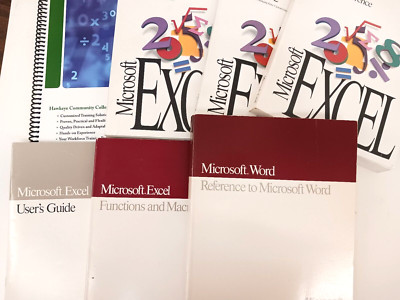Microsoft Word Excel Users Guides Manuals Functions Macros (No Software) 1992