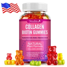 Collagen Vitamin Gummies With Biotin,Zinc for Hair, Skin, Nails, Immune Support