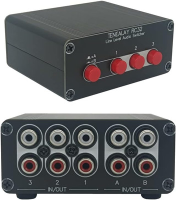 3 in 2 Out RCA Stereo Audio Switch Input Signal Source Switcher Selector Splitte