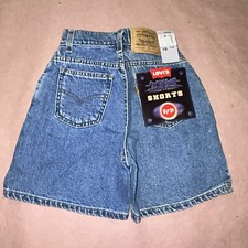 Vintage 1990  s Levis Girls Denim Shorts, Deadstock NWT, Size 10