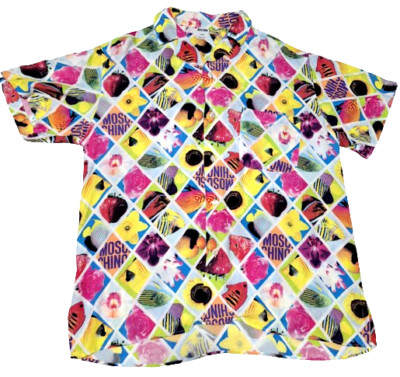  MOSCHINO MARE  NATURE  PRINT BUTTONS SHIRT,size 48,1990S