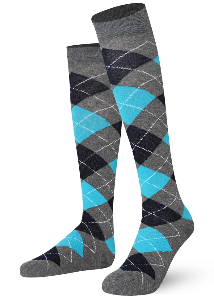 Calcetines Mysocks unisex hasta la rodilla varios colores Argyle Foto 3 de 4