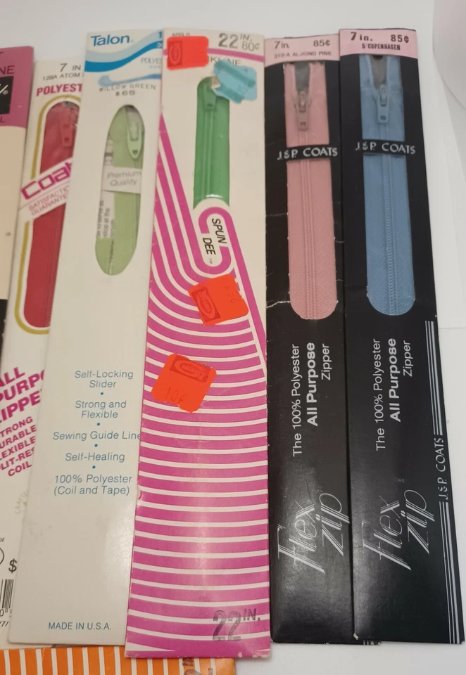 Lote 15 cremalleras de costura de metal vintage garra JP abrigos y garra bobina de nailon hilada Dee  Foto 4 de 4