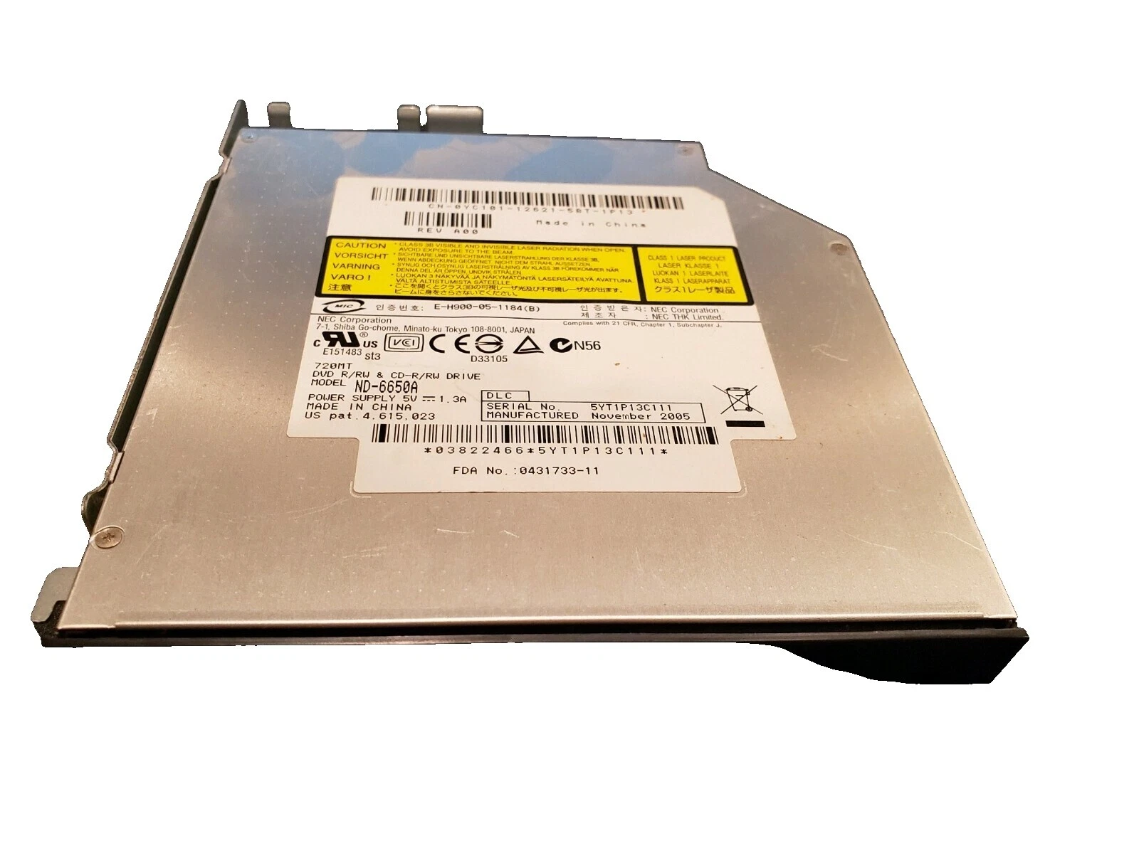 Laptop interna NEC CD, DVD y Blu-ray