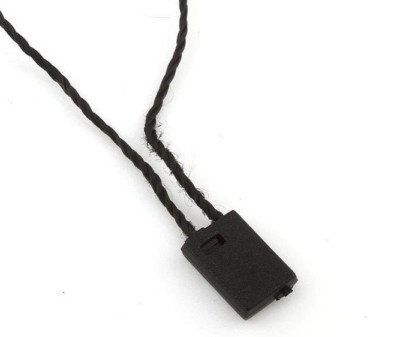 200 Hänge Etikette Schwarz 17cm Nylonschnur mit Schnappverschluss Pin BEST DEK89