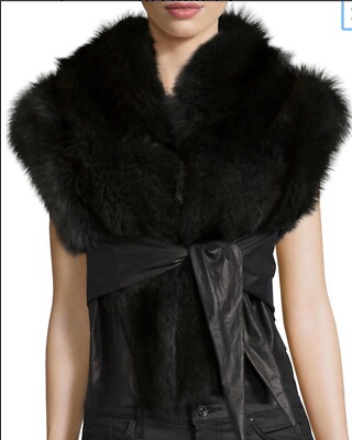 ■RICK OWENS o fur collar leather jacket Rick Owens Hun Leather Fox Fur Vest | eBay