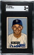 1951 Bowman CARL FURILLO Brooklyn Dodgers #81 SGC 3 VG Condition!