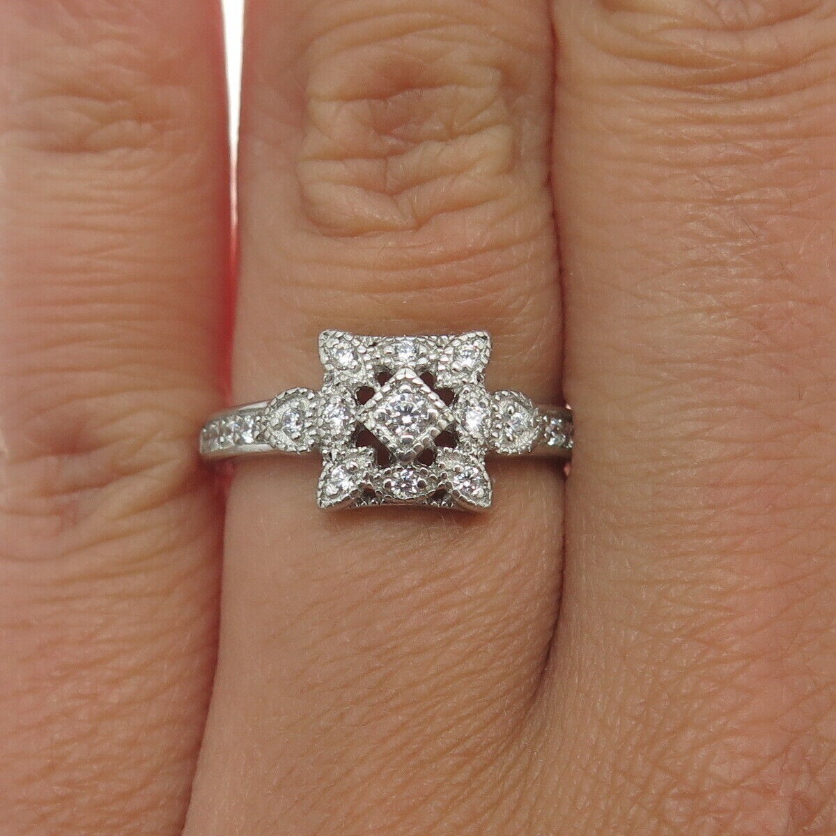 Round Cut Simulated Diamond In 14k White Gold Plated Stunning Wedding Band Ring