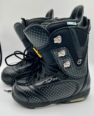 Burton Lodi Snowboard Boots Women s 8.5 US Imprint 2 Black & White Polka Dot