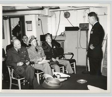 GENERAL DWIGHT EISENHOWER & Admiral Gardner Sixth Fleet Vtg. 1940s Press Photo