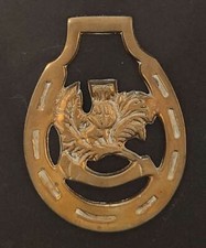 Horse Brass featuring Scottish thistle 85 x 65 mm app good cond