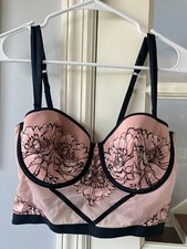 Auden Pink Black Bustier Bra