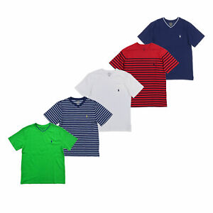 Polo Ralph Lauren Boys T-Shirt Short Sleeve V-Neck Kids Casual Top New Nwt Prl