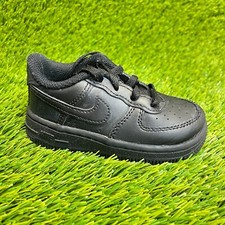 Nike Air Force 1 Low Toddler Size 7C Black Athletic Leather Shoes Sneakers