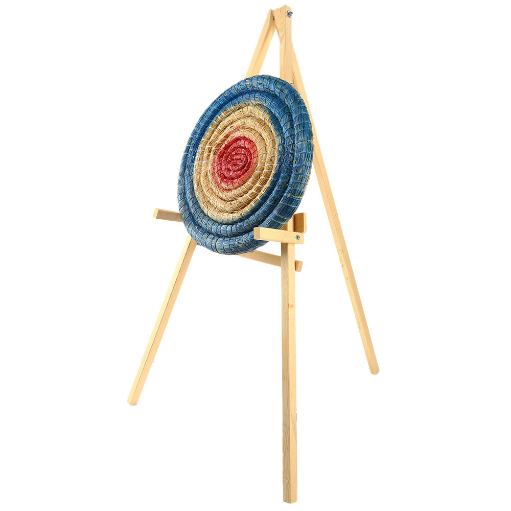Cible de tir à l'arc de paille 60 cm peint + Stand