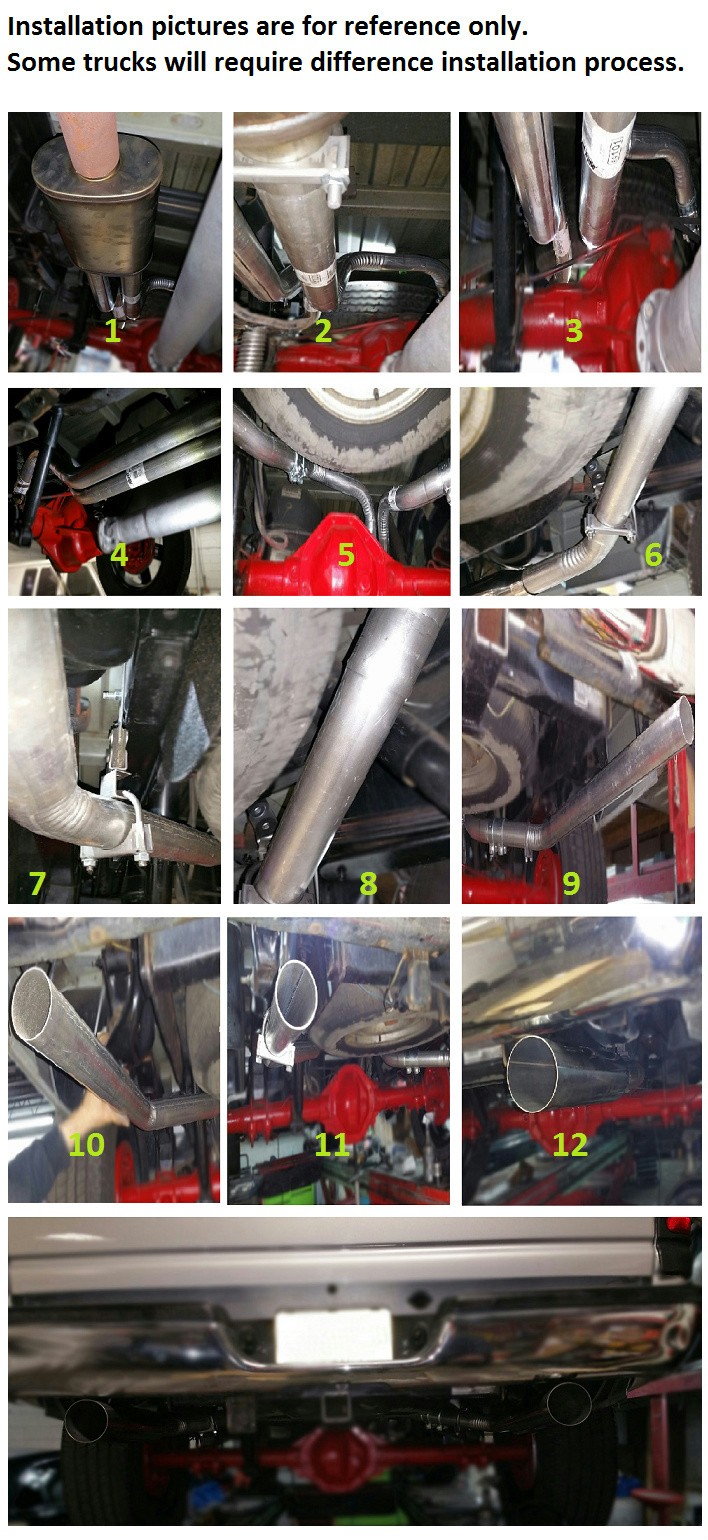 Dual 3" Conversion Exhaust kit fits 1996 Ford F-150  F-250