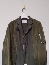 sacai Military MA-1 Tailored Jacket S Khaki Near Mint Japan