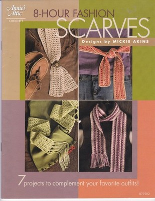 Thread Crochet Patterns, 8 Hour Fashion Scarves by Mickie Akins 2007, Annies Att