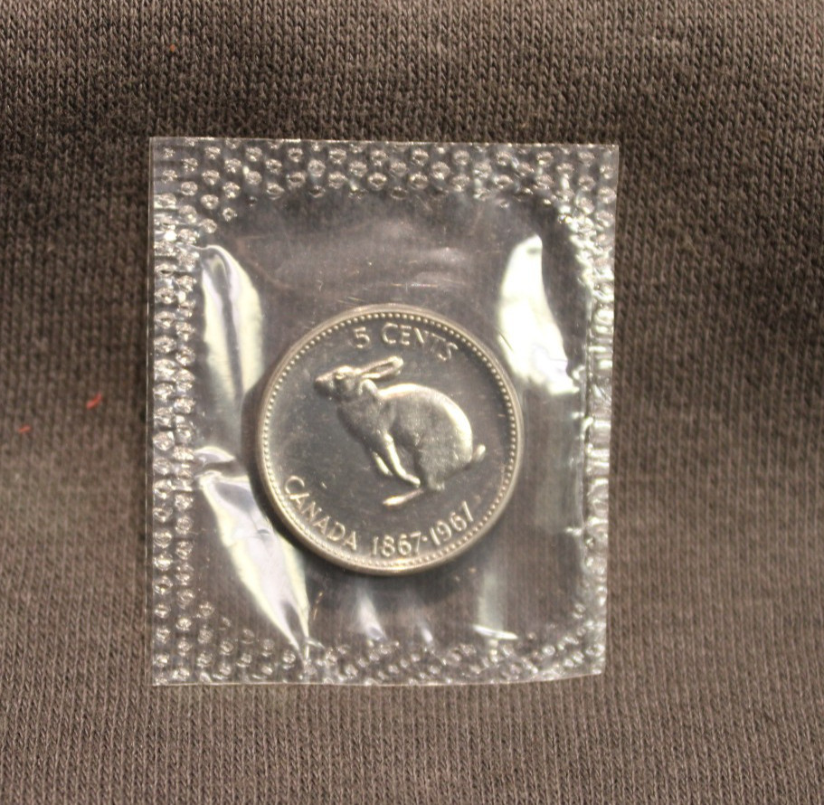1967 CANADA, 5 CENT NICKEL, PROOF-LIKE (P/L) IN MINT CELLO, ONE YEAR TYPE!