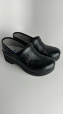 Dansko XP Lite Black Tooled Floral Clogs Size 36