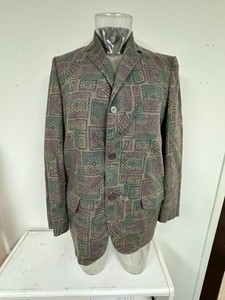1960’s Tiki Batik SPORT COAT Jacket Cotton Oasis Hukilau Polynesian Vintage 42