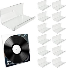 12 Pack Clear Vinyl Record Holder Wall Mount, Invisible Floating Acrylic Album R