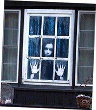 Halloween Window Decorations 31.5x47.2" Door Wall Cover - Scary Halloween Decor