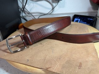 Magnanni Wayne Leather Belt 1226 Tobacco Burnished Brown Size 34