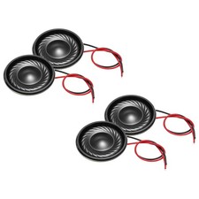 4 Pcs 2W 8 Ohm Small Speakers Metal Round Speaker with Wires, 28x5mm Black