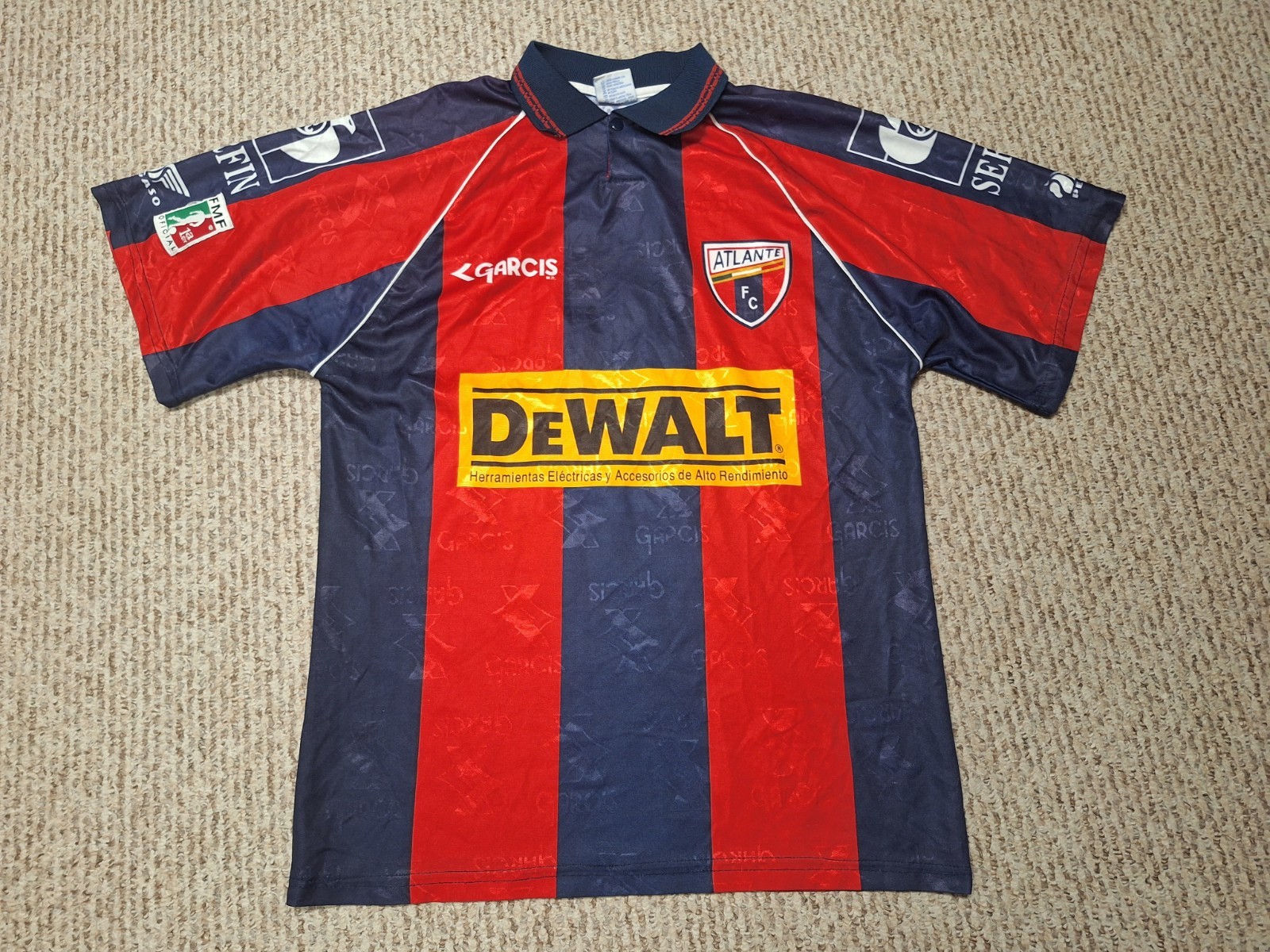Atlante FC ORIGINAL Garcis Dewalt Herdez Vintage 90s Rare Soccer Jersey L
