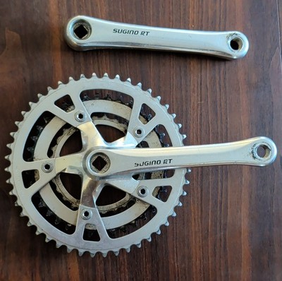 Sugino RT Triple Crankset 170mm Aluminum Silver Road Bike with