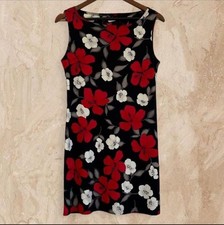 G-dresses Vintage Y2K Red and White Hibiscus Floral Print Sleeveless Dress