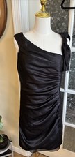 White by Vera Wang Cocktail Dress LBD Sz 10 Ruched Flattering