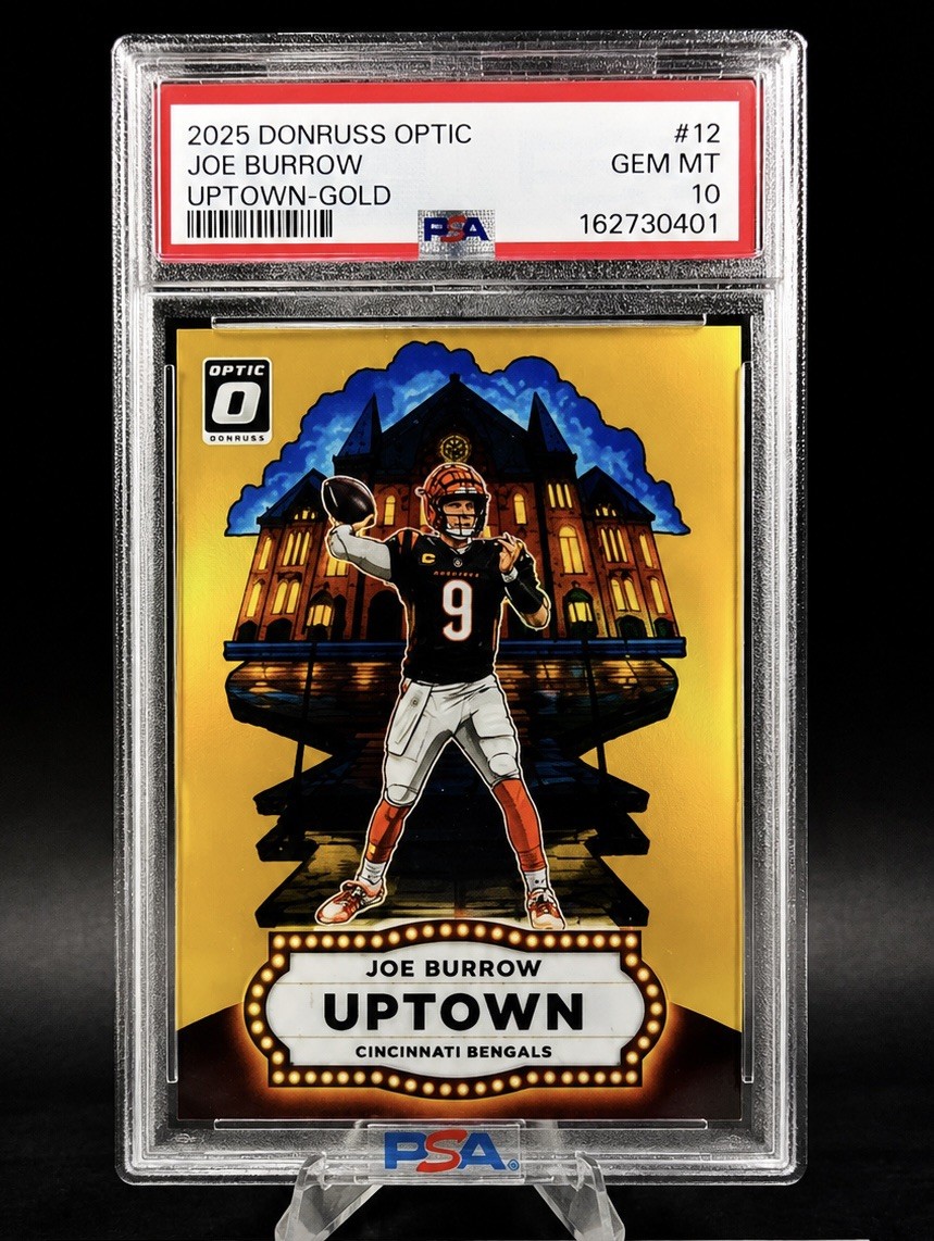 2025 Panini Donruss Optic Joe Burrow Uptown Gold Prizm /10 PSA 10 *OBO