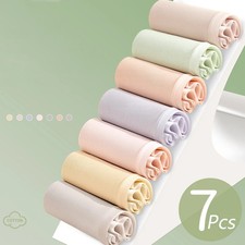 Cotton Brief Panties Low Rise Women's Soft Breathable Seamless Underwear 7 Pcs