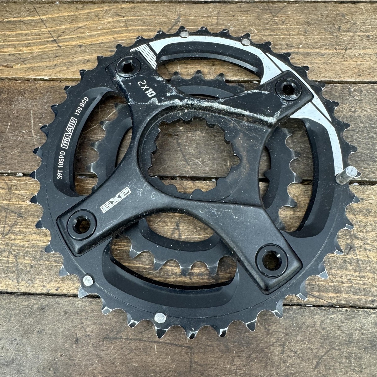 TRUVATIV 39/26T Chainring Set 120 BCD 4-Arm Black GXP 2x10 MTB 10