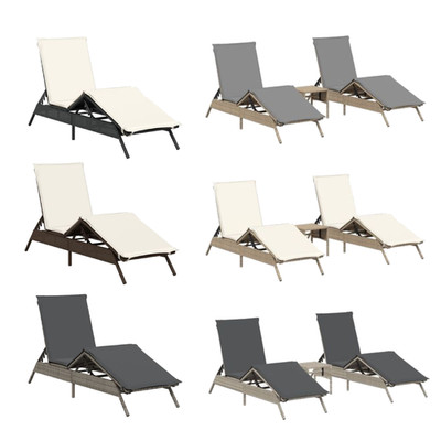 Sonnenliege Gartenliege Balkonliege Campingliege Liege mit Auflage Poly Rattan