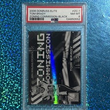 🔥 PSA 8 - 2006 Donruss Elite TOM BRADY Zoning Commission Black /500 #ZC-1