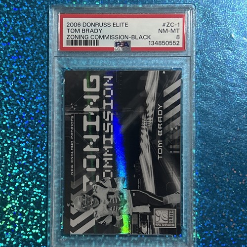 🔥 PSA 8 - 2006 Donruss Elite TOM BRADY Zoning Commission Black /500 #ZC-1