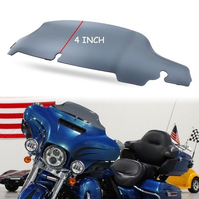 4'' Wave Windshield Windscreen Smoke For Harley Electra Glide Ultra Classic 14-22