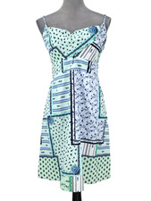 Loft Dress Petites 10P Blue Green Floral Spaghetti Strap Smocked Sundress New