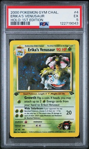 Erika's Venusaur (1st Edition) graded PSA 5 for sale on eBay