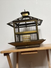Vintage Hendryx Brass Bird Cage – Made in USA – Hanging Dome Style As Found