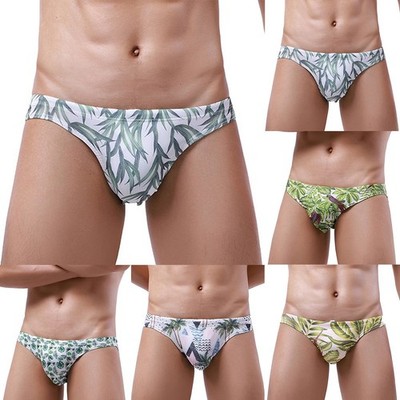 Herren Low Rise Bademode Elastisch Schnür Slip Druck für Sommer A B C D E