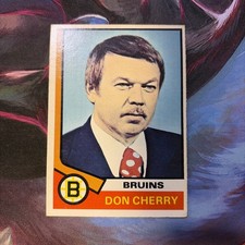 Don Cherry 1974-75 O-Pee-Chee #161 Boston Bruins Coach Rookie Card . rookie card picture