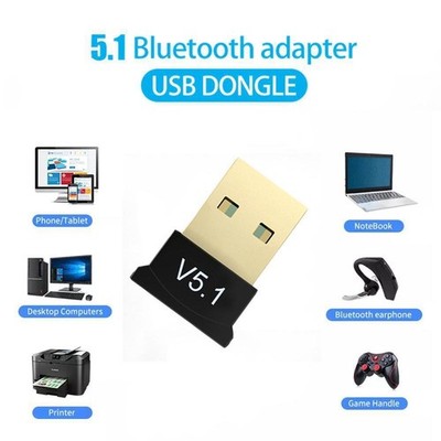 USB2.0 Wireless Bluetooth 5.1 WiFi Adapter Dongle PC Laptop Transmitter Receiver