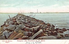 Postcard MX: Breakwaters at the Inlet, Tampic...