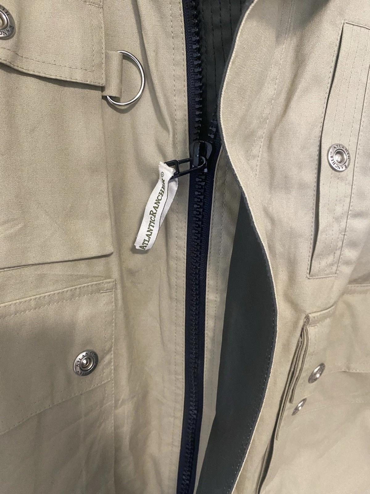 Atlantic Rancher Field Coat Jacket Mens Medium DryHandle Waxed Cotton Vest - product detail image 5