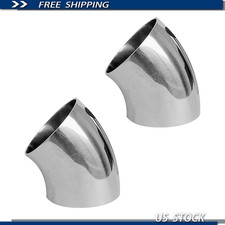 Stainless Steel 45 Degree Exhaust Elbow Tube 2.5 Inch Od