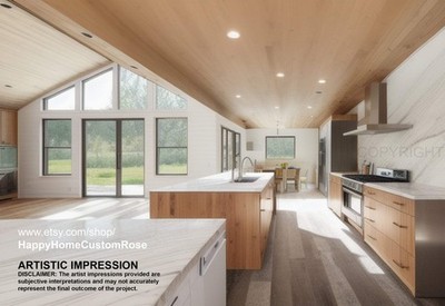 Riverside Farmhouse House Plan - 2005 SF, 3 Bed 2.5 Bath - Modern Open Floor Pla